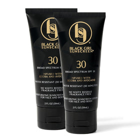 Black Girl Sunscreen front packaging shows SPF 30 and moisturizing benefits