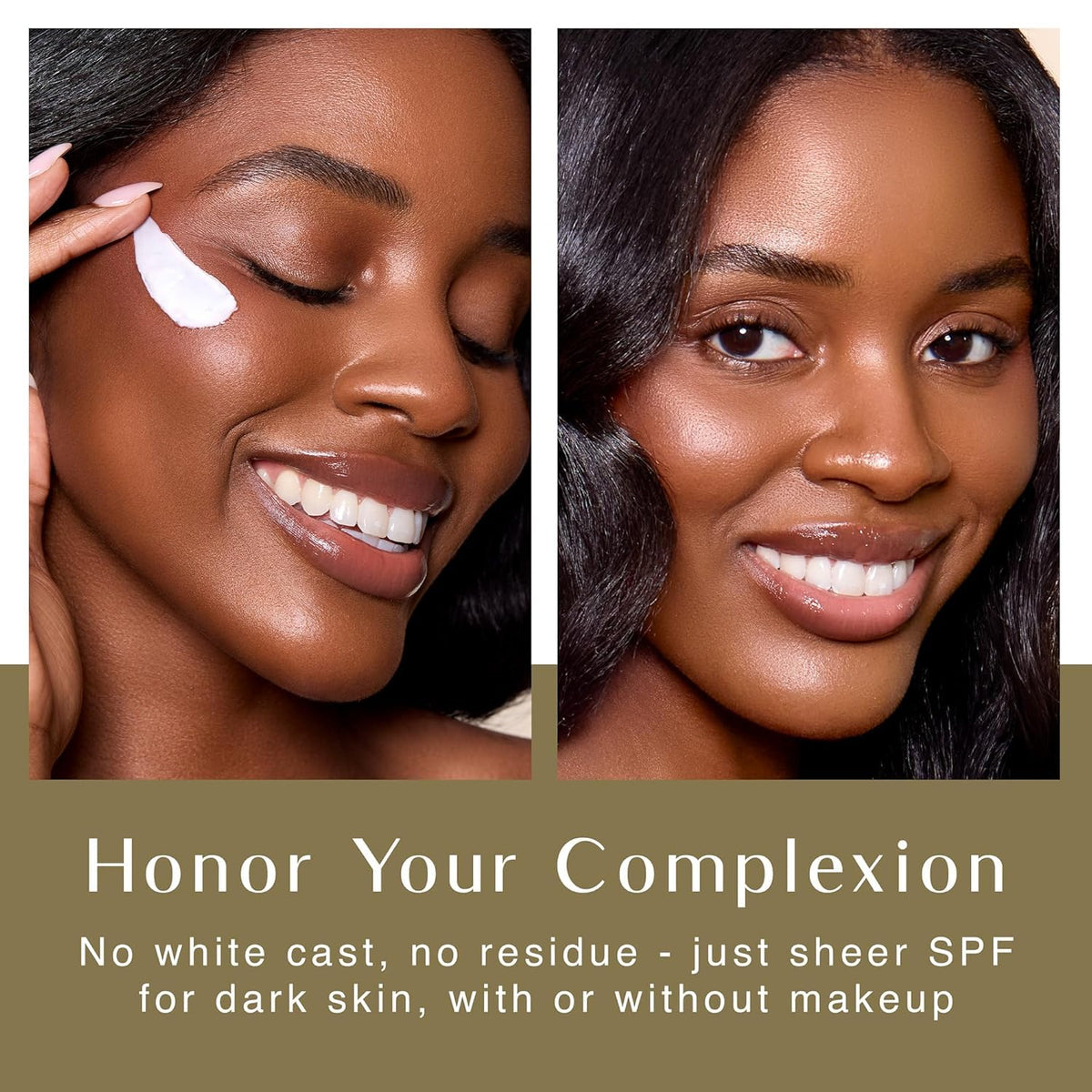 black girl sunscreen gel texture close-up showing quick absorption benefit