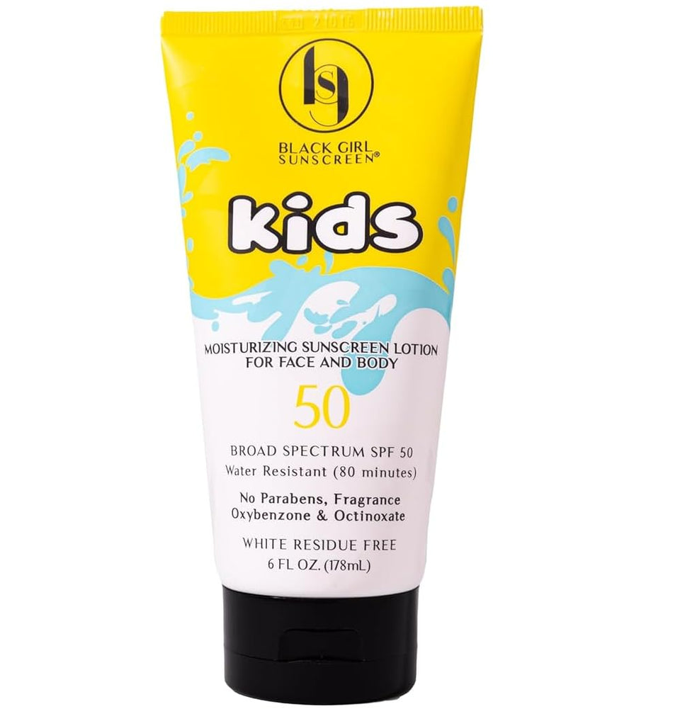 Black Girl Sunscreen front packaging showing SPF 50 protection and clear finish