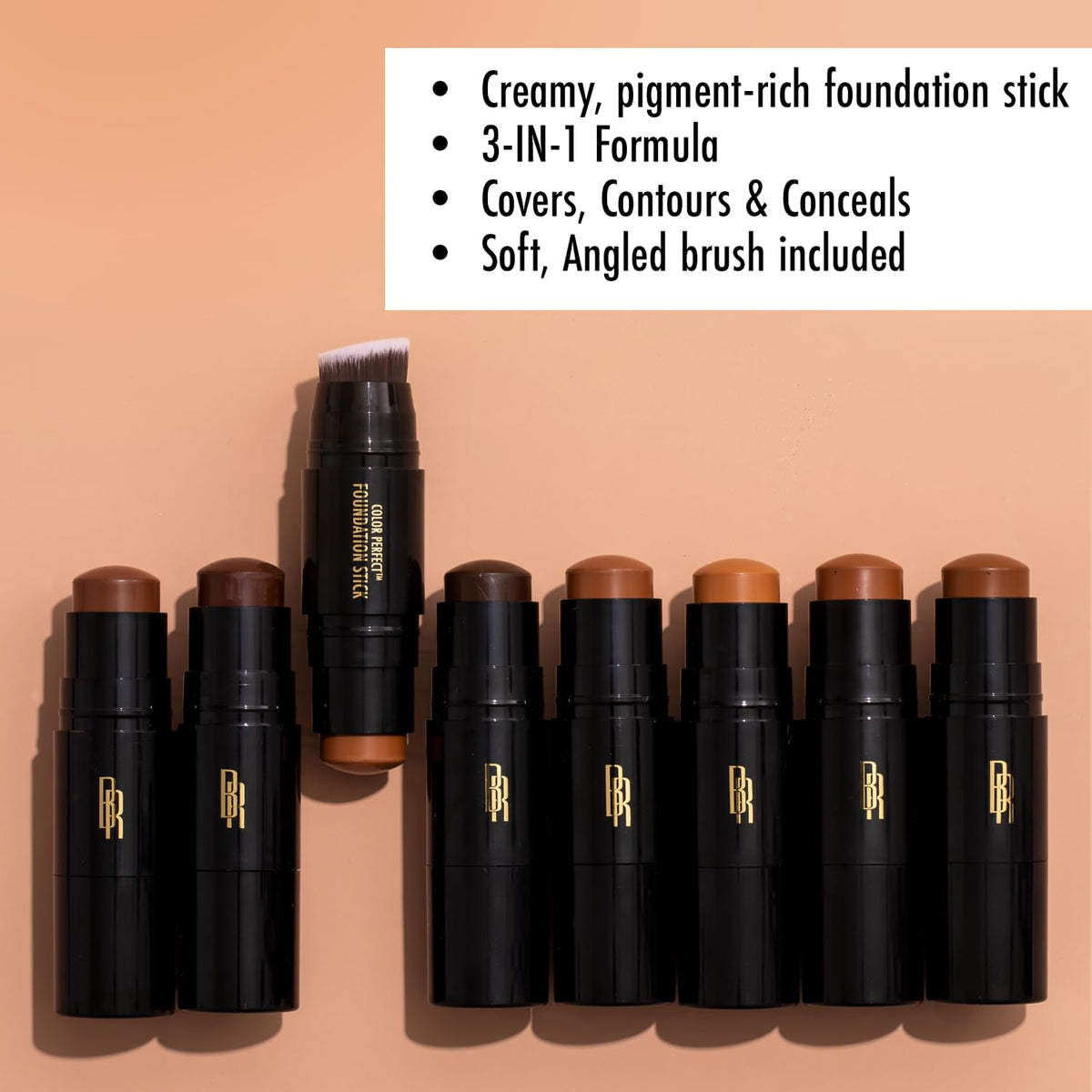 Black Radiance soft brush applicator close-up for smooth blending benefit