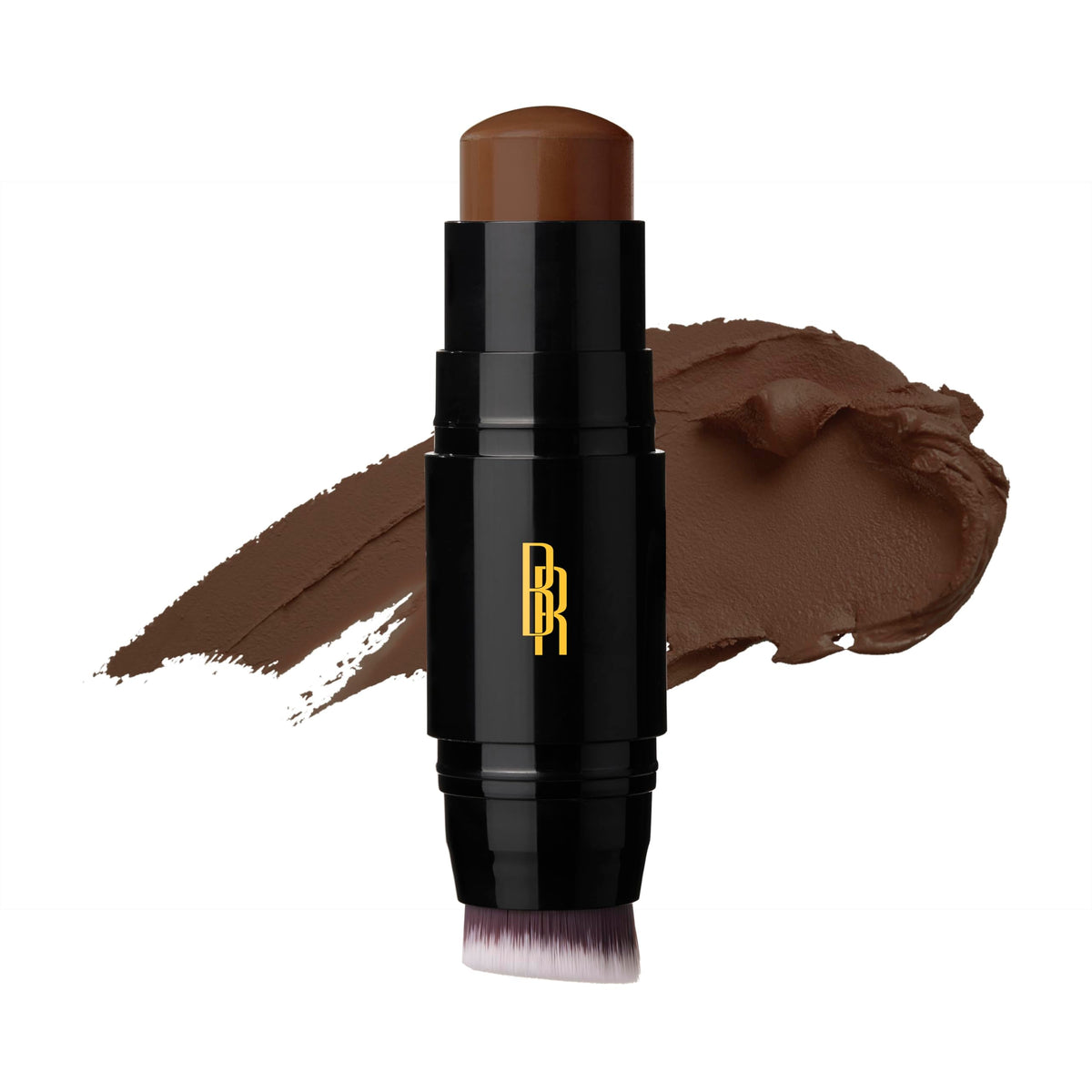 Black Radiance foundation stick front view showing Chocolate Dipped shade and compact design benefit