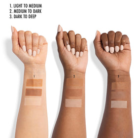 Black Radiance swatch on hand blended to show non-ashy finish and coverage