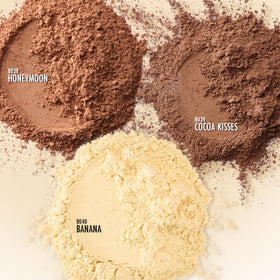 Black Radiance powder applied under eye demonstrating brightening and crease control