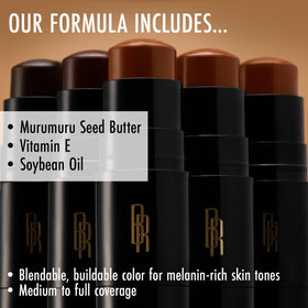 Black Radiance duo pictured next to a makeup bag illustrating portability and touchup convenience