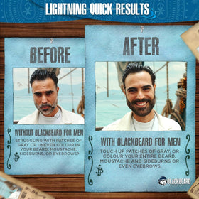 Blackbeard for Men brush applicator close-up for precise beard coverage