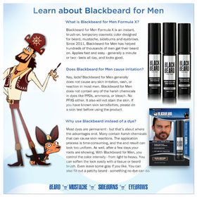 Blackbeard for Men label close-up highlighting hypoallergenic formulation