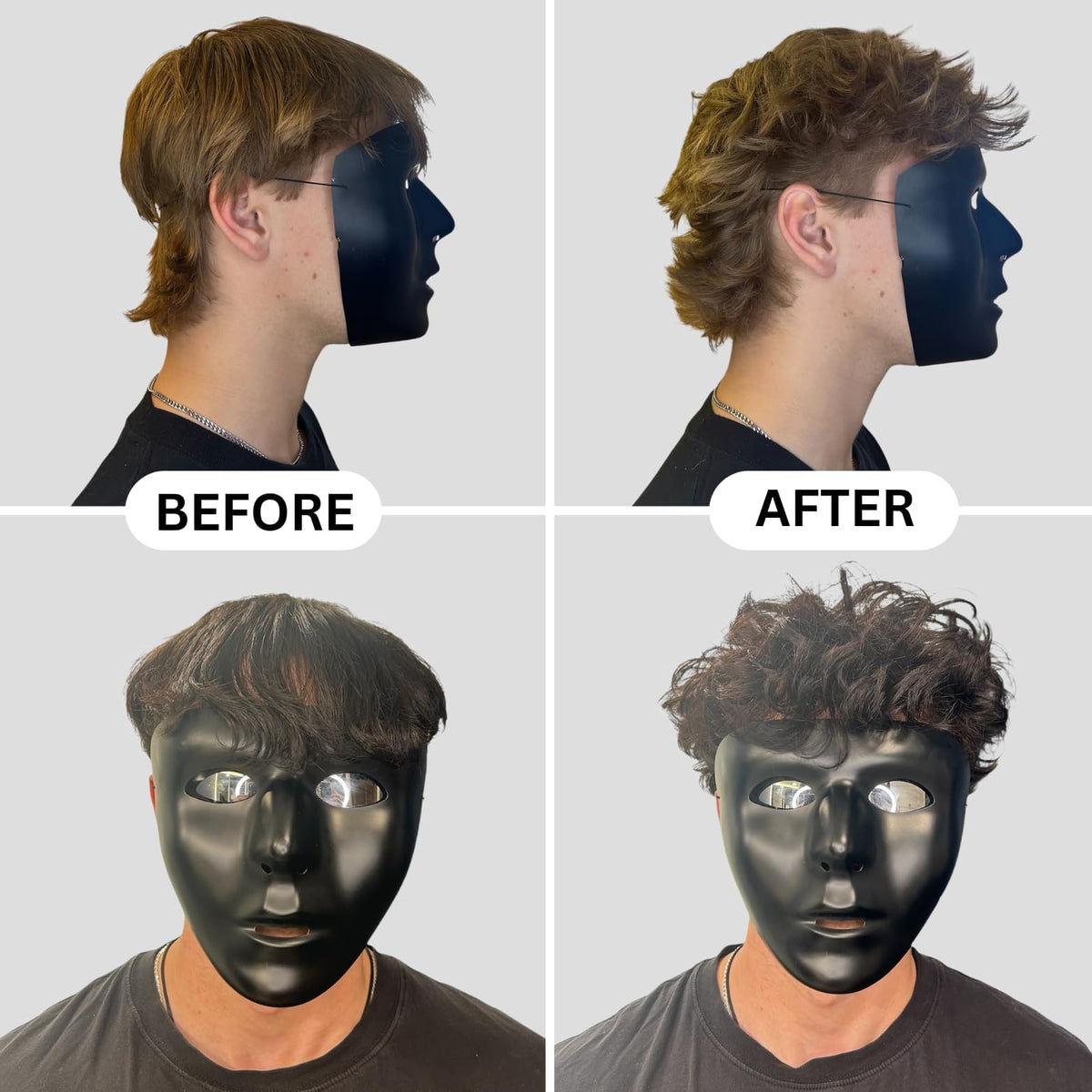 BlackMask powder applied to fingertips demonstrating quick styling benefit