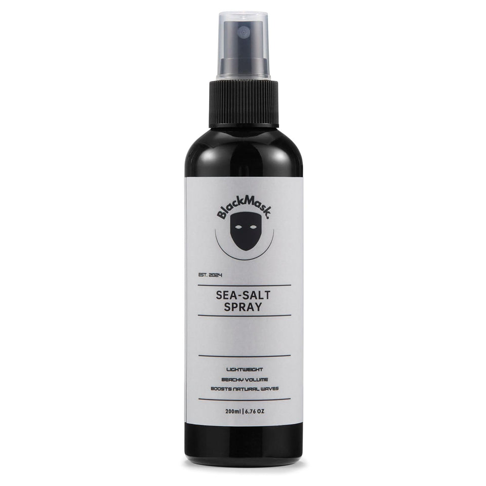 BlackMask front packaging showing sea salt spray and branding benefits