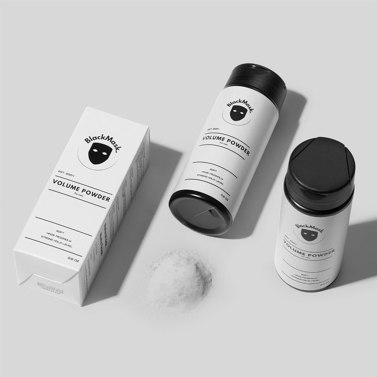 BlackMask open jar showing fine powder texture for instant grip benefit