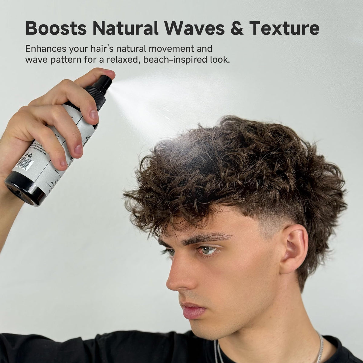 BlackMask being applied to damp hair to create beach wave texture