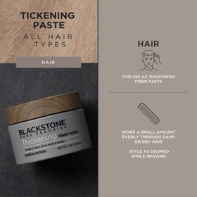 Blackstone before and after styled hair showing fuller volume and matte finish