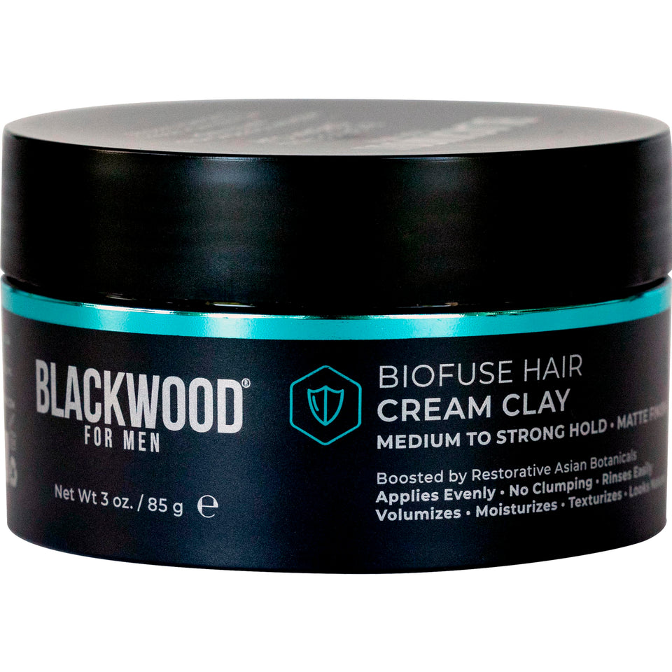 Blackwood For Men jar front view showing label and compact 3oz size benefit