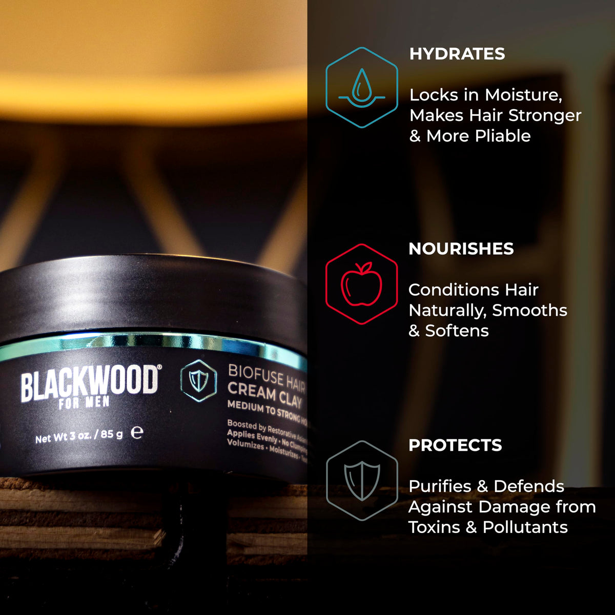 Close-up of kaolin clay and botanicals used in Blackwood For Men formula