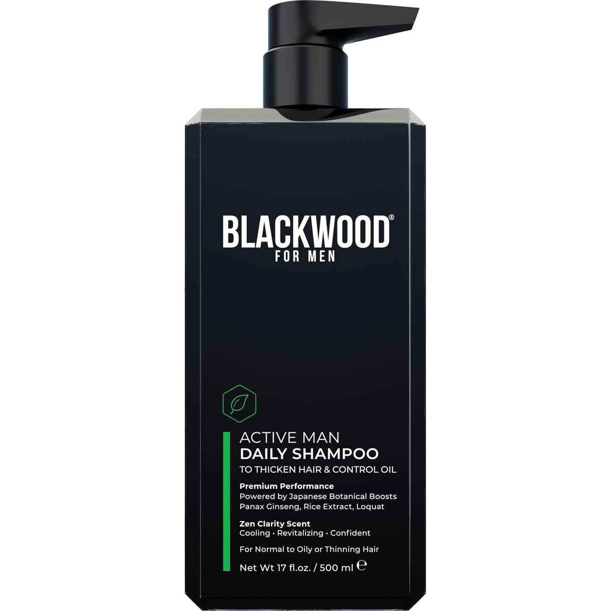 Blackwood For Men front packaging showing product and benefits