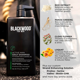 Blackwood For Men in-shower use showing cleansing action after workout