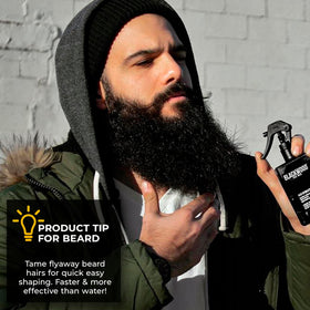 Blackwood For Men lifestyle shot on shaving bench demonstrating everyday grooming convenience benefit