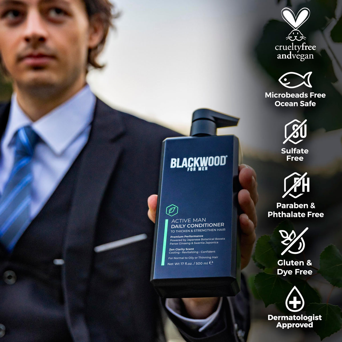 Blackwood For Men conditioner texture close-up highlighting creamy, lightweight formula