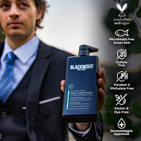 Blackwood For Men conditioner texture close-up highlighting creamy, lightweight formula