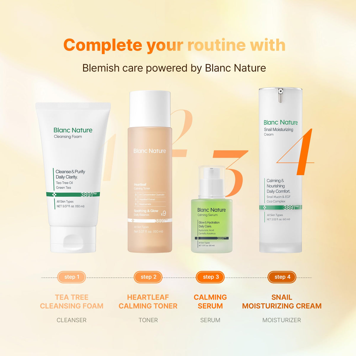 BLANC NATURE application on cotton pad demonstrating easy, even product distribution