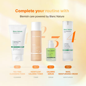BLANC NATURE application on cotton pad demonstrating easy, even product distribution