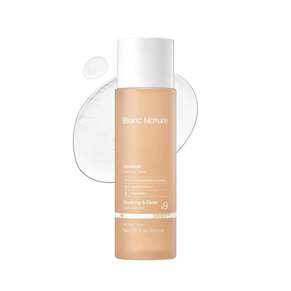 BLANC NATURE front packaging showing the heartleaf toner and clear benefits