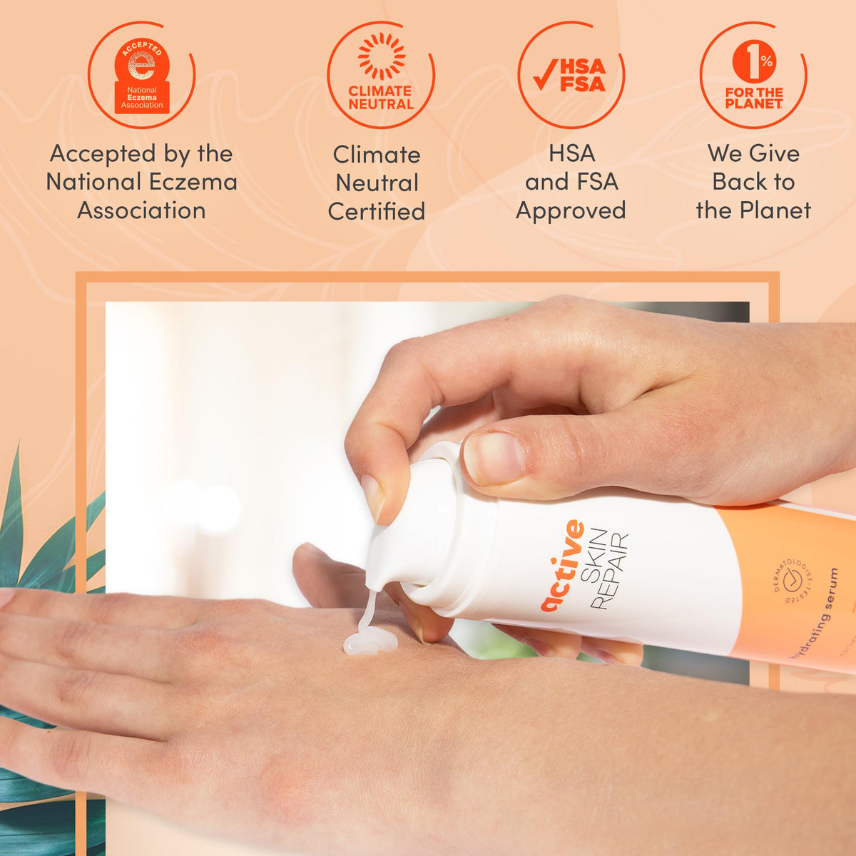 BLDG ACTIVE applied to model's cheek demonstrating facial hydration and non-greasy finish