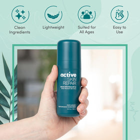 BLDG ACTIVE family applying sunscreen at beach for reef-safe outdoor play