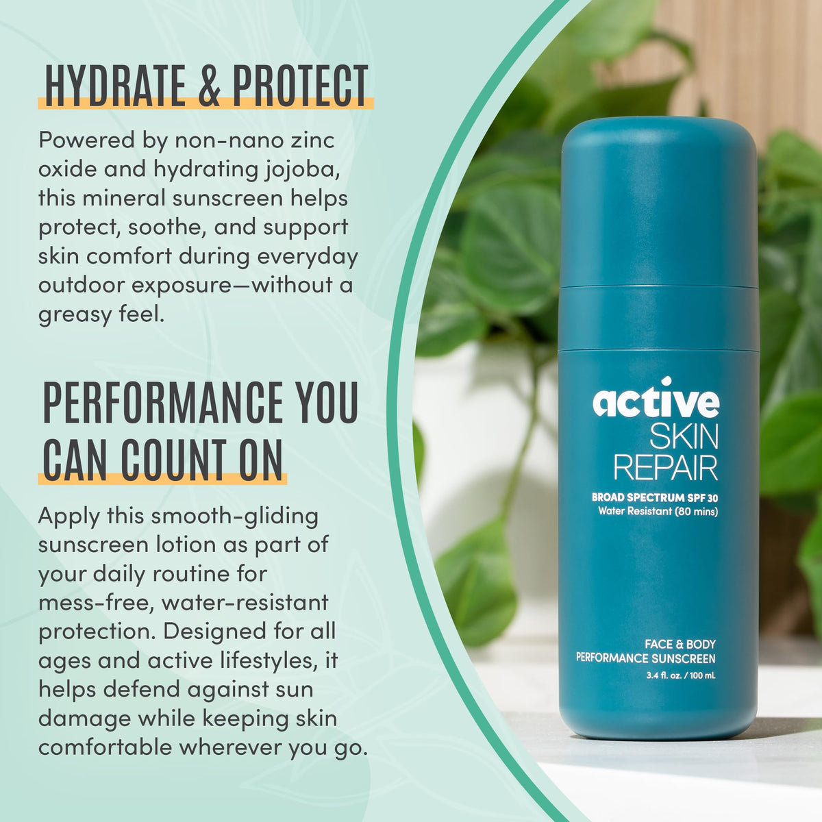 BLDG ACTIVE athlete rubbing lotion on arm to stay protected while training
