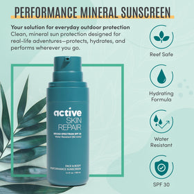BLDG ACTIVE creamy sunscreen texture spread showing quick absorption benefit