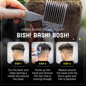 Blend Frend in use on boy demonstrating simple at-home fade benefit