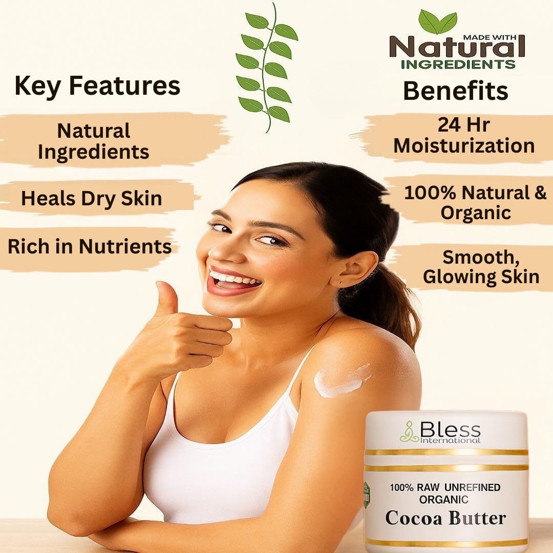Bless International cocoa butter with DIY ingredients for making balms and lotions benefit
