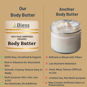 Bless International label close-up highlighting Grade A purity and ingredient transparency benefit