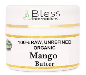 Bless International front jar view showing pure mango butter and brand