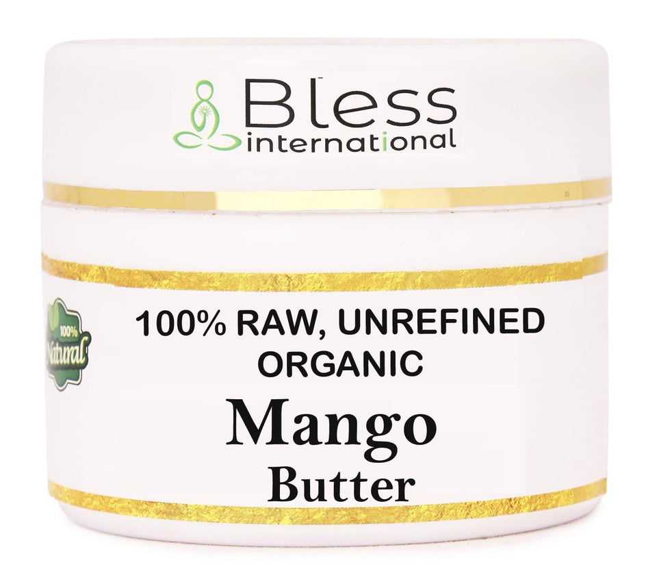 Bless International front jar view showing pure mango butter and brand