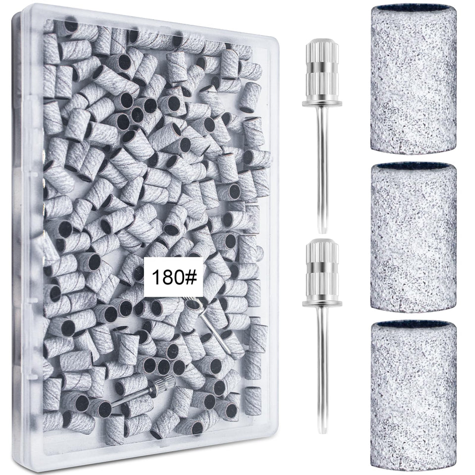 BLESWIN front packaging box showing 200 sanding bands and mandrels for organized storage