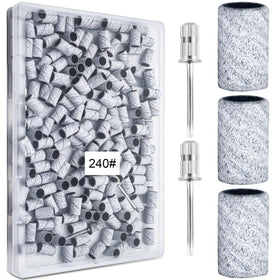 BLESWIN front packaging showing 200 sanding bands and clear box for organized storage