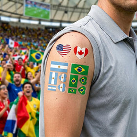 BLGTGH tattoo applied on forearm during application, easy-to-use visual benefit
