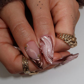 BLGTGH detailed view of water-ripple rhinestones adding sparkle and depth