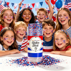 BliBling worn at a festival showing red white blue sparkle enhancing outfits for events and parades