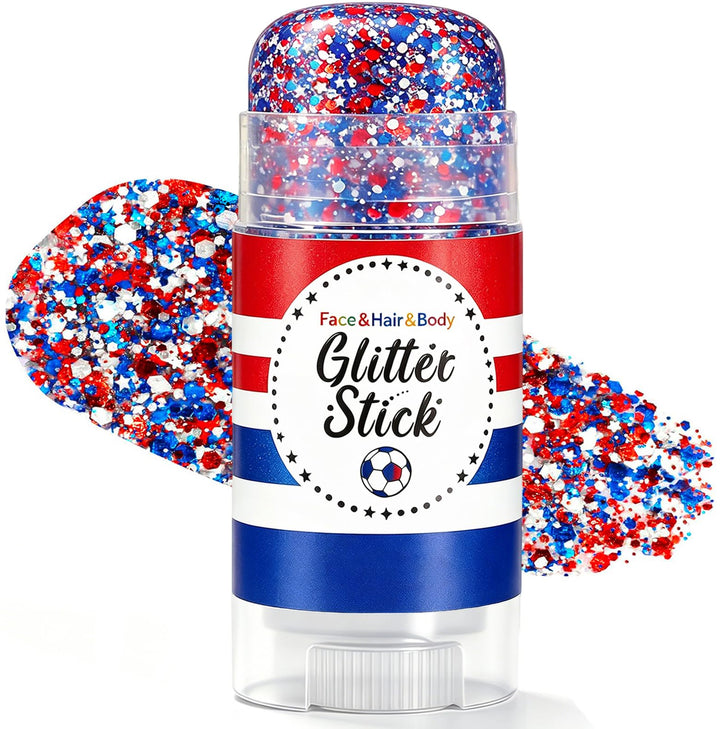 BliBling front packaging showing red white blue glitter stick and patriotic branding for easy identification