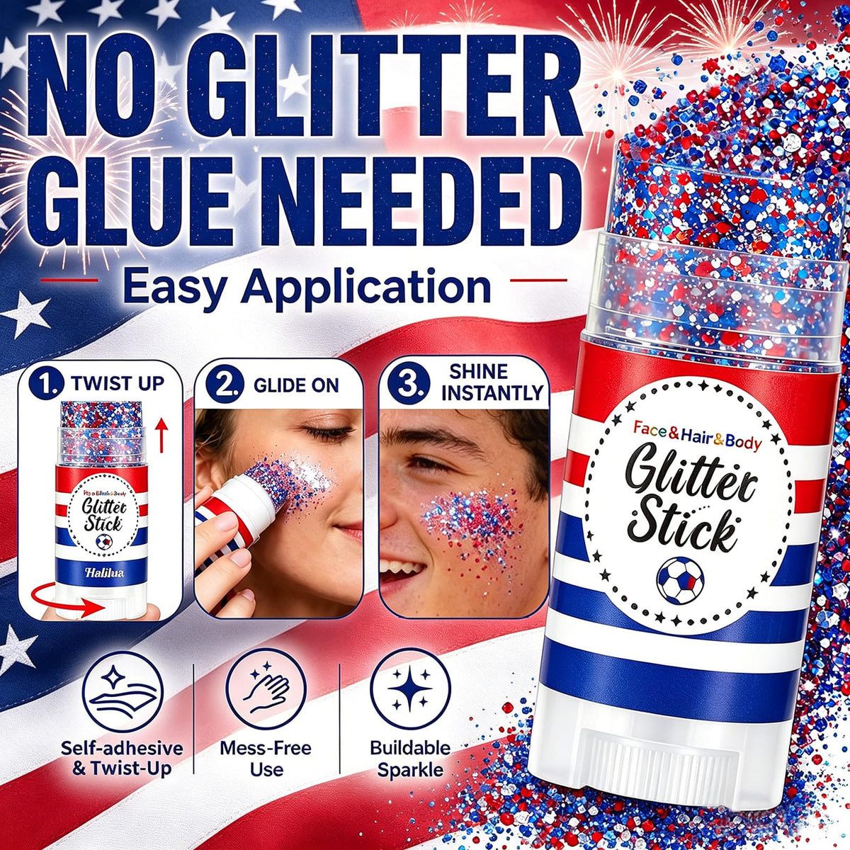BliBling glitter on shoulder and collar adding festive shimmer to outfits and costume details