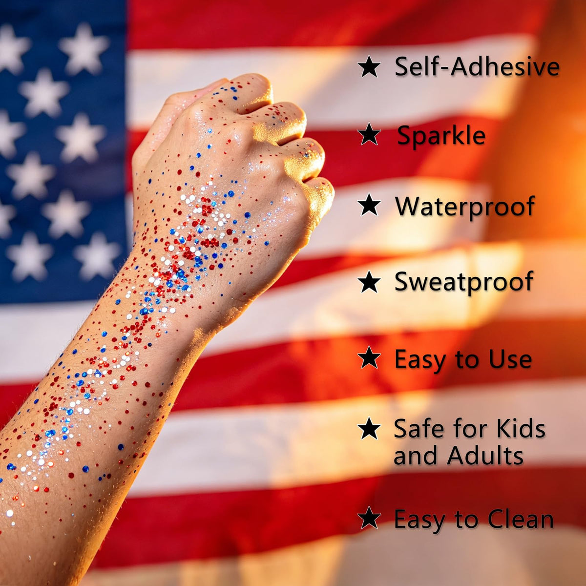BliBling glitter resisting water splash demonstrating waterproof wear