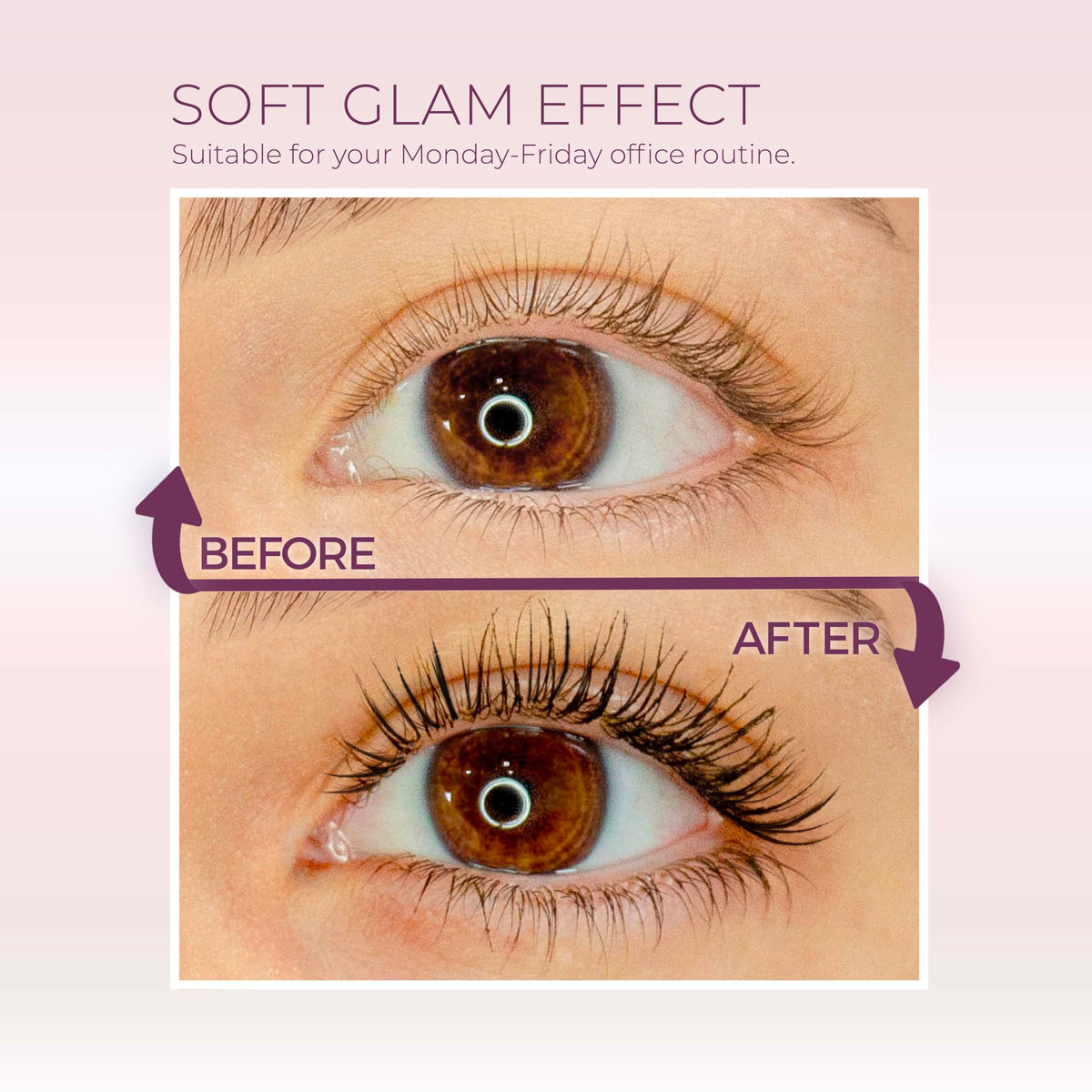 blinc close-up on lashes showing tubing effect for smudge-proof, amplified volume