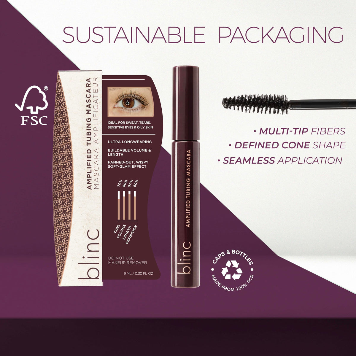 blinc ingredient label picture with beeswax and carnauba wax for conditioning lashes