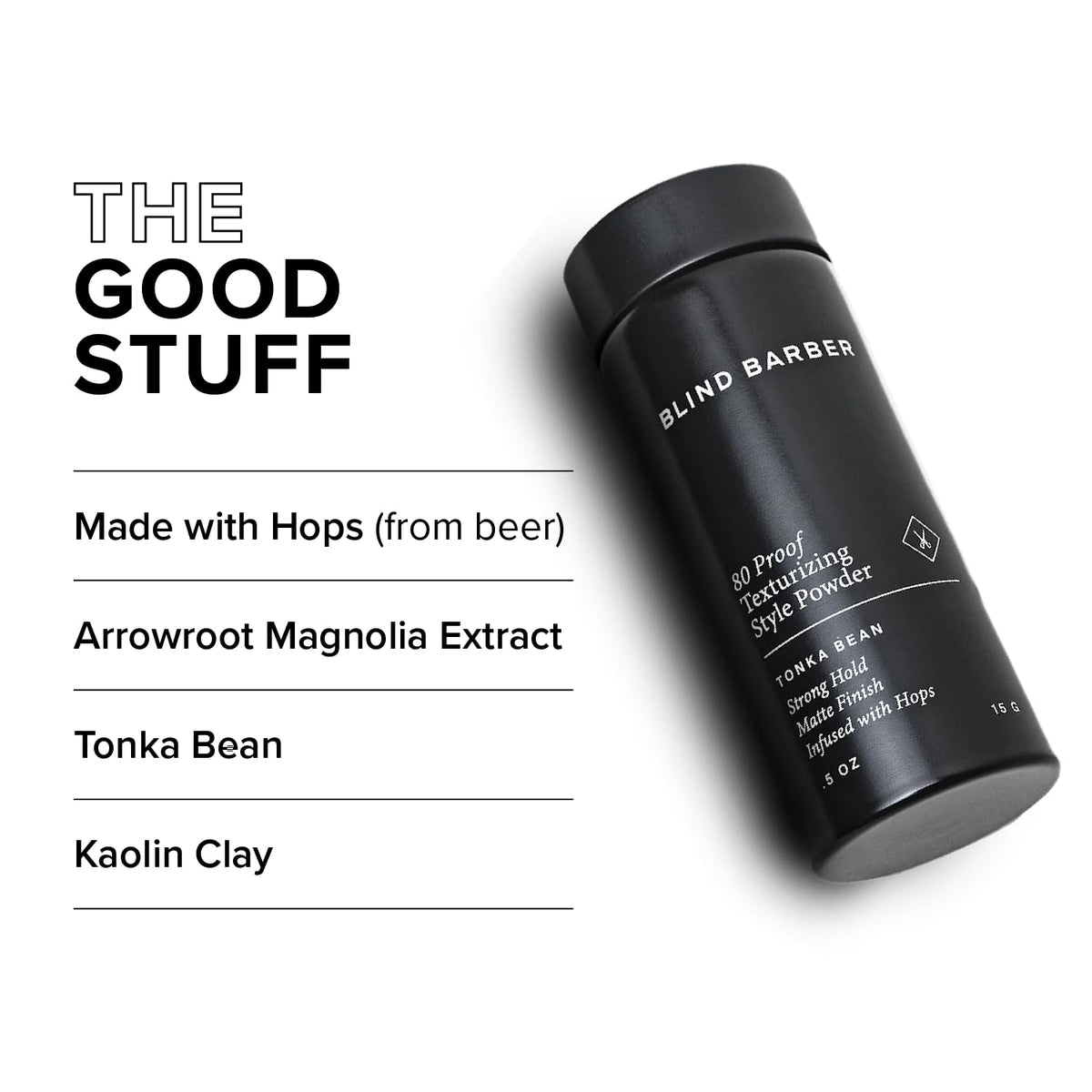 Blind Barber applying powder at roots to deliver instant lift and volume
