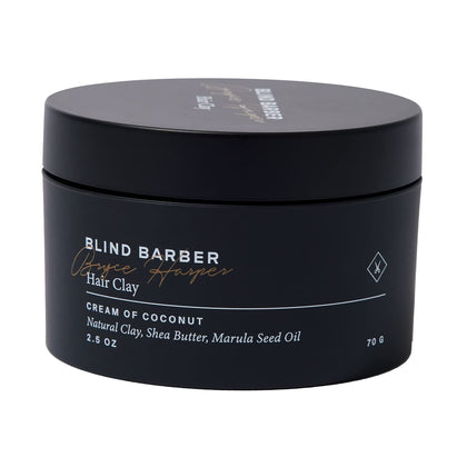 Blind Barber product front packaging showing jar design and matte benefits