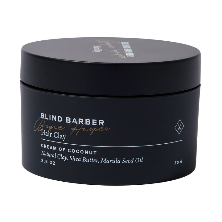 Blind Barber product front packaging showing jar design and matte benefits