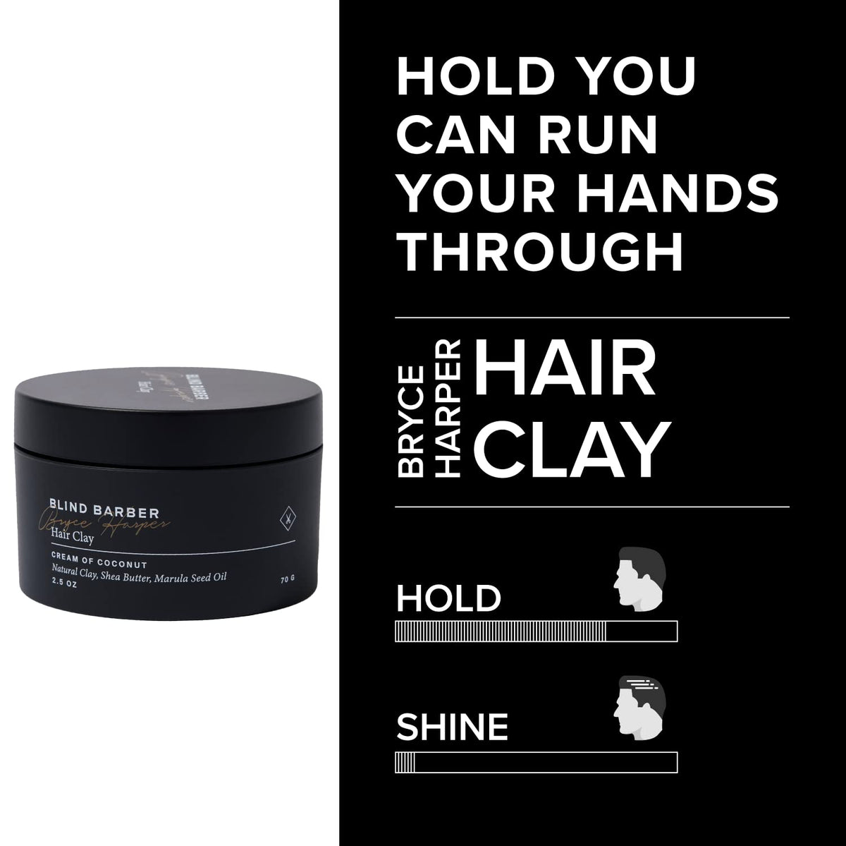 Hand applying Blind Barber clay to hair showing controlled application benefit