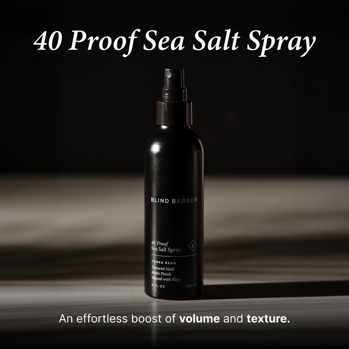 Blind Barber close-up of hair texture demonstrates gritty sea salt effect and natural volume