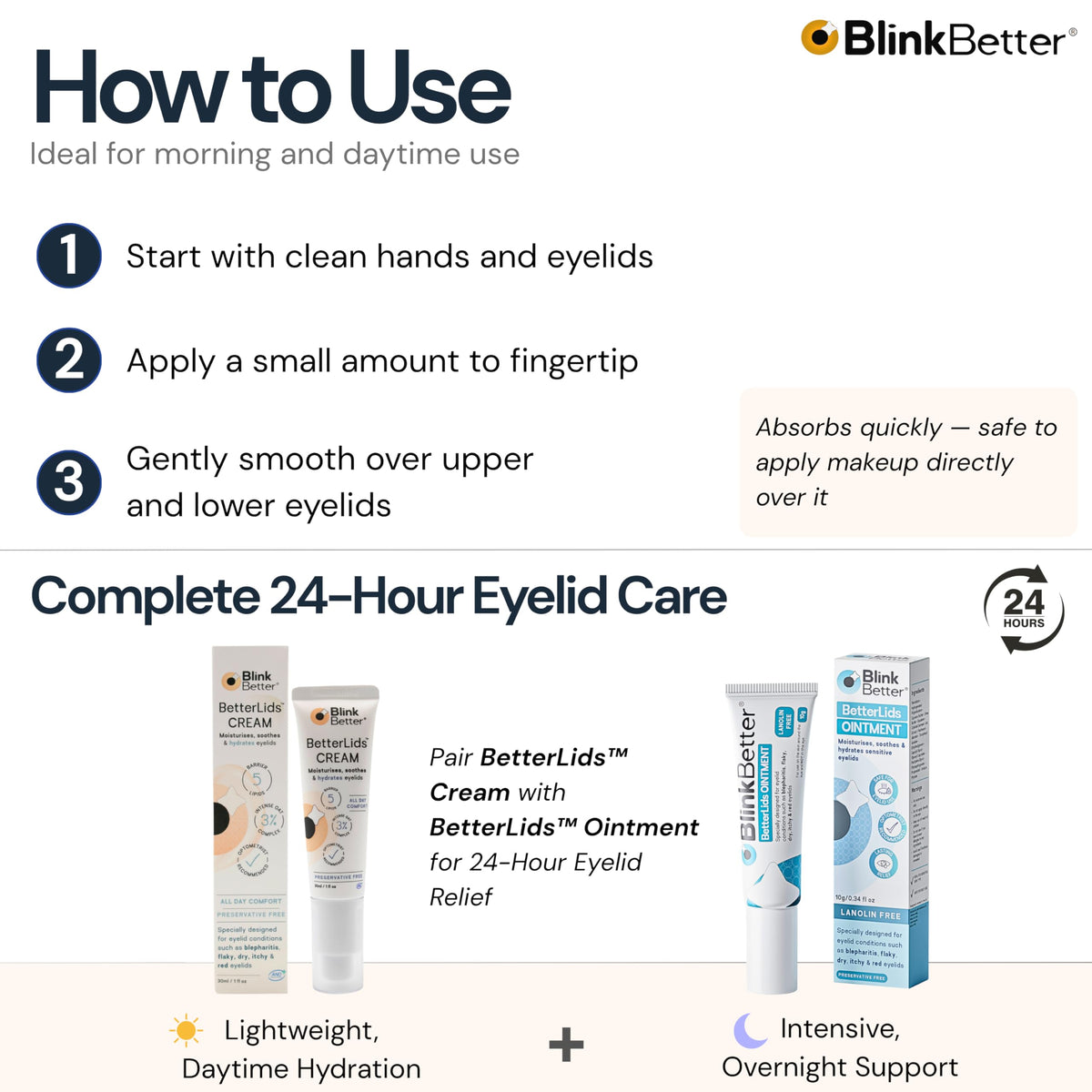 BlinkBetter on bathroom vanity lifestyle shot suggesting seamless addition to morning routines